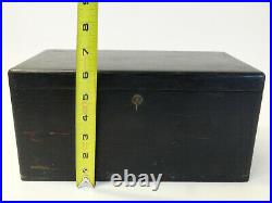 Antique Cigar Humidor Wood Metal insert box Lockable with key F2-20
