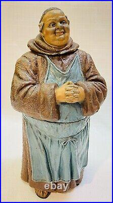 Antique Cold Painted Monk Match Holder & Cigar Humidor Painted Spelter