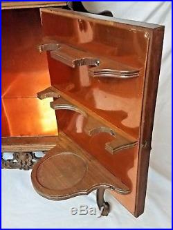 Antique Copper Lined Humidor with Magazine Racks & Serving Tray Smoking Stand