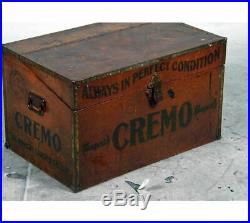 Antique Cremo Cigars Metal Humidor Trunk 28 x 18 x 16-1/2h