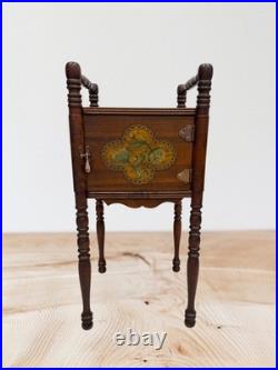 Antique Cushman Mahogany Humidor Cabinet Table Early 20th Century Smoking Stand