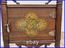 Antique Cushman Mahogany Humidor Cabinet Table Early 20th Century Smoking Stand