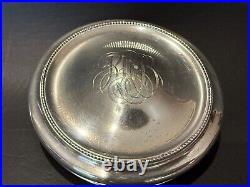 Antique Cut Crystal Humidor Smoking Accerories withRM & S Sterling Lid, 5 1/2 T