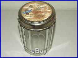 Antique Cut Glass Crystal Victorian Humidor Pipe Cigar Tobacco Jar Butterfly Lid