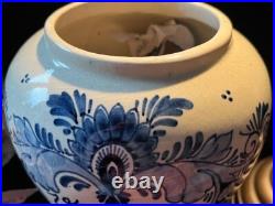Antique Delft Tabacco Jar, handpainted, marked bottom