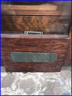 Antique Early 1900's Ancient Order Of Foresters Oak Smoking Pipe Tobacco Cabinet