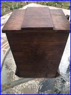 Antique Early 1900's Ancient Order Of Foresters Oak Smoking Pipe Tobacco Cabinet