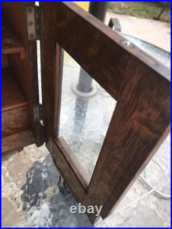 Antique Early 1900's Ancient Order Of Foresters Oak Smoking Pipe Tobacco Cabinet
