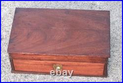 Antique Early Humidor Cigar Moisitining Box Drawer Top Cedar Tray Brass Knob Antique Early Humidor Cigar Moisitining Box Drawer Top Cedar Tray Brass Knob