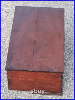 Antique Early Humidor Cigar Moisitining Box Drawer Top Cedar Tray Brass Knob Antique Early Humidor Cigar Moisitining Box Drawer Top Cedar Tray Brass Knob