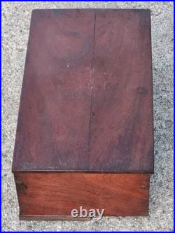 Antique Early Humidor Cigar Moisitining Box Drawer Top Cedar Tray Brass Knob Antique Early Humidor Cigar Moisitining Box Drawer Top Cedar Tray Brass Knob