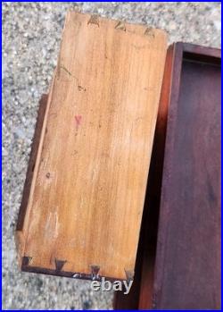 Antique Early Humidor Cigar Moisitining Box Drawer Top Cedar Tray Brass Knob Antique Early Humidor Cigar Moisitining Box Drawer Top Cedar Tray Brass Knob