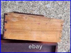 Antique Early Humidor Cigar Moisitining Box Drawer Top Cedar Tray Brass Knob Antique Early Humidor Cigar Moisitining Box Drawer Top Cedar Tray Brass Knob