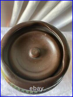 Antique England Ceramic Humidor Stoneware with Art Deco like designs