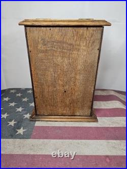 Antique England Oak Tobacco Pipe Cabinet
