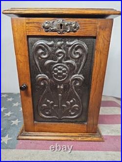 Antique England Oak Tobacco Pipe Cabinet