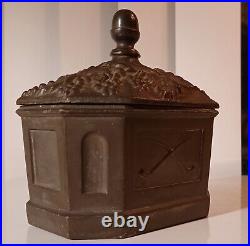 Antique English 18th C. Georgian C. 1750 Lead Tobacco Box Richly Designed
