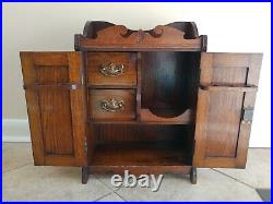 Antique English Pipe Tobacco Smoking cabinet Wall Hanging or Tabletop