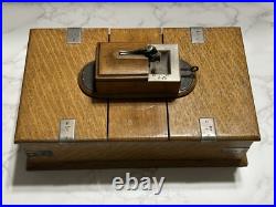 Antique English Sterling & Wood Humidor Cigar Box G Betjemann