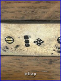 Antique English Sterling & Wood Humidor Cigar Box G Betjemann