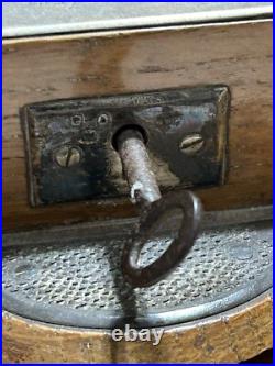 Antique English Sterling & Wood Humidor Cigar Box G Betjemann