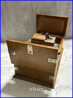 Antique English Sterling & Wood Humidor Cigar Box G Betjemann