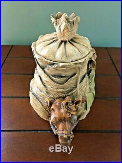 Antique Figural Camel Rider Tobacco Cigar Jar Humidor Marked 1823 Austria