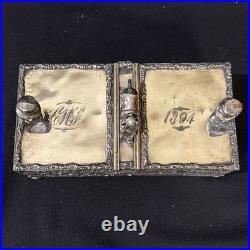 Antique Figural Dog Silverplate Divided Humidor Cigarette Box Kann & Sons Balto