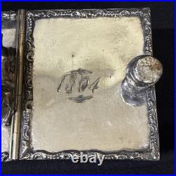 Antique Figural Dog Silverplate Divided Humidor Cigarette Box Kann & Sons Balto