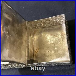 Antique Figural Dog Silverplate Divided Humidor Cigarette Box Kann & Sons Balto