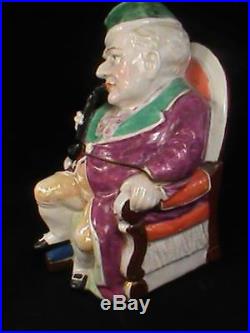 Antique Figural Gentlemen at Ease Tobacco Jar Humidor Conta & Boehme Fairing