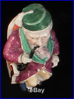 Antique Figural Gentlemen at Ease Tobacco Jar Humidor Conta & Boehme Fairing