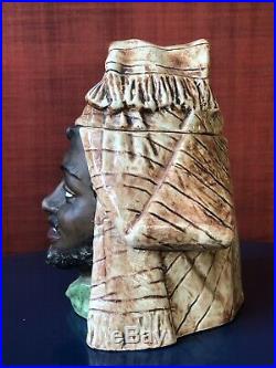 Antique Figural Tobacco Jar Humidor Black Man in Turban