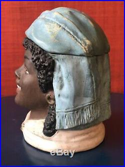 Antique Figural Tobacco Jar Humidor Black Woman