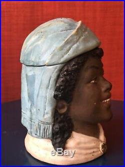 Antique Figural Tobacco Jar Humidor Black Woman
