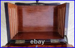 Antique French Burled Wood Cigar Humidor Presenter Napoleon III Period
