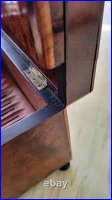 Antique French Burled Wood Cigar Humidor Presenter Napoleon III Period