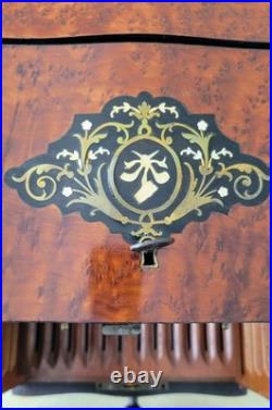 Antique French Burled Wood Cigar Humidor Presenter Napoleon III Period