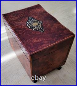 Antique French Burled Wood Cigar Humidor Presenter Napoleon III Period