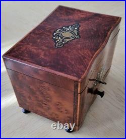 Antique French Burled Wood Cigar Humidor Presenter Napoleon III Period