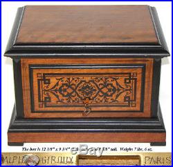 Antique French Napoleon III Alph. Giroux 12.5 Cigar Presenter, Chest, Cabinet