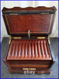 Antique French Napoleon Wooden Cigar Humidor Case 19th Century