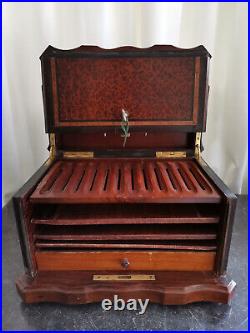 Antique French Napoleon Wooden Cigar Humidor Case 19th Century