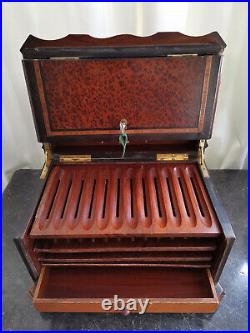 Antique French Napoleon Wooden Cigar Humidor Case 19th Century