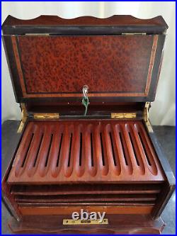 Antique French Napoleon Wooden Cigar Humidor Case 19th Century