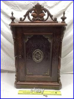 Antique French Victorian Era 1890's Wooden Cigar Tobacco Keepsake Cabinet
