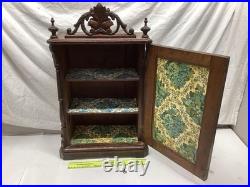 Antique French Victorian Era 1890's Wooden Cigar Tobacco Keepsake Cabinet