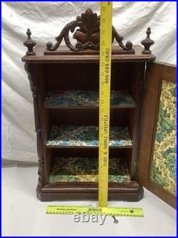 Antique French Victorian Era 1890's Wooden Cigar Tobacco Keepsake Cabinet