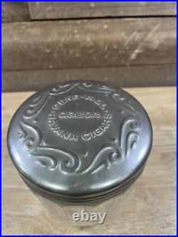 Antique GENE-VALL HAVANA Cigars Thick Glass Humidor Jar Antique GENE-VALL HAVANA Cigars Thick Glass Humidor Jar