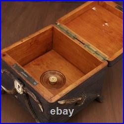 Antique German Black Forest Hunt Real Antler Oak Wood Carving Cigar Humidor Box
